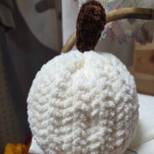 Crochet plush white pumpkin